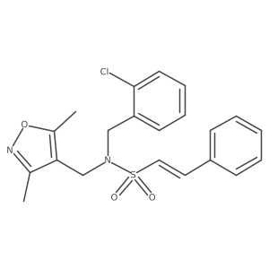 (E)-N-[(2-chlorophenyl)methyl]-N-[(3,5-dimethyl-1,2-oxazol-4-yl)methyl]-2-phenylethenesulfonamide结构式
