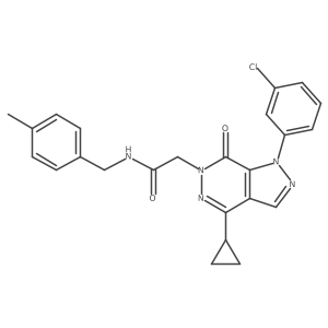 2-(1-(3-chlorophenyl)-4-cyclopropyl-7-oxo-1H-pyrazolo[3,4-d]pyridazin-6(7H)-yl)-N-(4-methylbenzyl)acetamide结构式