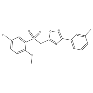 5-(((5-Chloro-2-methoxyphenyl)sulfonyl)methyl)-3-(m-tolyl)-1,2,4-oxadiazole Structure