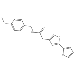 2-(5-(furan-2-yl)isoxazol-3-yl)-N-(4-methoxybenzyl)acetamide结构式