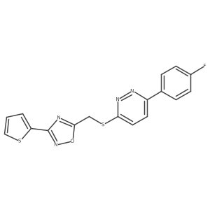 3-(4-Fluorophenyl)-6-({[3-(2-thienyl)-1,2,4-oxadiazol-5-yl]methyl}thio)pyridazine结构式