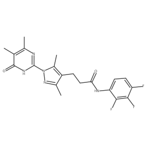 3-(1-(4,5-dimethyl-6-oxo-1,6-dihydropyrimidin-2-yl)-3,5-dimethyl-1H-pyrazol-4-yl)-N-(2,3,4-trifluorophenyl)propanamide Structure