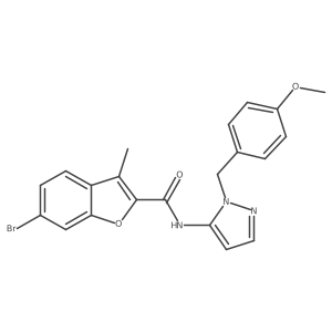 6-bromo-N-[1-(4-methoxybenzyl)-1H-pyrazol-5-yl]-3-methyl-1-benzofuran-2-carboxamide结构式
