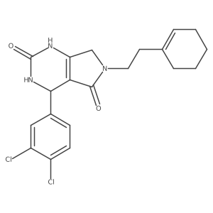 6-(2-(cyclohex-1-en-1-yl)ethyl)-4-(3,4-dichlorophenyl)-3,4,6,7-tetrahydro-1H-pyrrolo[3,4-d]pyrimidine-2,5-dione Structure
