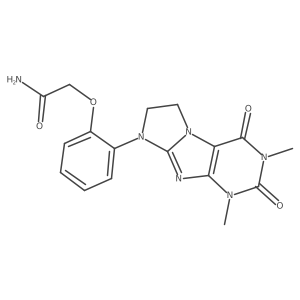 2-[2-(1,3-Dimethyl-2,4-dioxo-1,3,5-trihydroimidazolidino[1,2-h]purin-8-yl)phen oxy]acetamide结构式