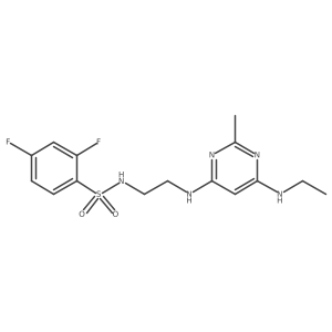 N-(2-((6-(ethylamino)-2-methylpyrimidin-4-yl)amino)ethyl)-2,4-difluorobenzenesulfonamide Structure