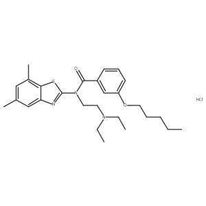 N-(2-(diethylamino)ethyl)-N-(5,7-dimethylbenzo[d]thiazol-2-yl)-3-(pentyloxy)benzamide hydrochloride结构式