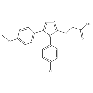 2-((1-(4-chlorophenyl)-5-(4-methoxyphenyl)-1H-imidazol-2-yl)thio)acetamide结构式