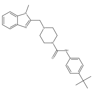 N-(4-(tert-butyl)phenyl)-4-((1-methyl-1H-benzo[d]imidazol-2-yl)methyl)piperazine-1-carboxamide结构式