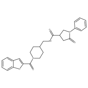 N-((1-(benzofuran-2-carbonyl)piperidin-4-yl)methyl)-5-oxo-1-phenylpyrrolidine-3-carboxamide Structure