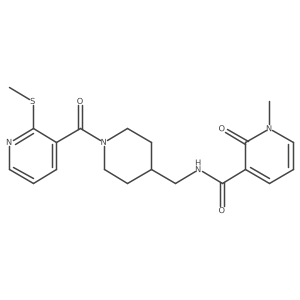 1-methyl-N-((1-(2-(methylthio)nicotinoyl)piperidin-4-yl)methyl)-2-oxo-1,2-dihydropyridine-3-carboxamide结构式