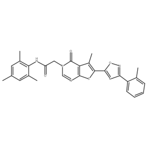 2-{5-methyl-6-[3-(2-methylphenyl)-1,2,4-oxadiazol-5-yl]-4-oxo-3H,4H-thieno[2,3-d]pyrimidin-3-yl}-N-(2,4,6-trimethylphenyl)acetamide Structure