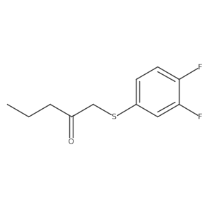 1-((3,4-Difluorophenyl)thio)pentan-2-one结构式