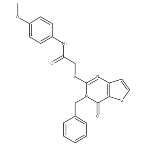 2-({3-benzyl-4-oxo-3H,4H-thieno[3,2-d]pyrimidin-2-yl}sulfanyl)-N-(4-methoxyphenyl)acetamide结构式