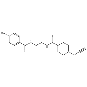 N-{2-[(4-hydroxyphenyl)formamido]ethyl}-1-(prop-2-yn-1-yl)piperidine-4-carboxamide结构式