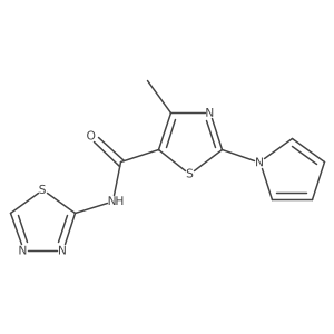 4-methyl-2-(1H-pyrrol-1-yl)-N-[(2E)-1,3,4-thiadiazol-2(3H)-ylidene]-1,3-thiazole-5-carboxamide Structure