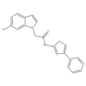 2-(6-chloro-1H-indol-1-yl)-N-[4-(pyridin-3-yl)-1,3-thiazol-2-yl]acetamide Structure