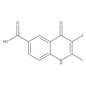 3-Iodo-2-methyl-4-oxo-1,4-dihydroquinoline-6-carboxylic acid Structure