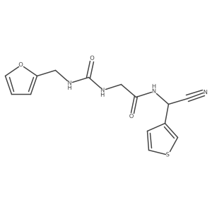 N-[cyano(thiophen-3-yl)methyl]-2-({[(furan-2-yl)methyl]carbamoyl}amino)acetamide Structure
