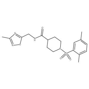 1-((2,5-dimethylphenyl)sulfonyl)-N-((3-methyl-1,2,4-oxadiazol-5-yl)methyl)piperidine-4-carboxamide Structure