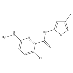 2-Pyridinecarboxamide, 3-chloro-6-hydrazinyl-N-(3-methyl-5-isoxazolyl)- Structure