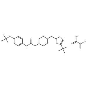 2-(4-((4-(tert-butyl)thiazol-2-yl)methyl)piperazin-1-yl)-N-(4-(trifluoromethoxy)phenyl)acetamide oxalate结构式