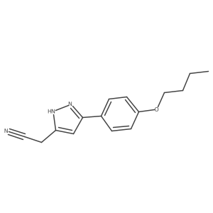2-(5-(4-Butoxyphenyl)-1H-pyrazol-3-yl)acetonitrile结构式