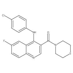 (4-((4-Chlorophenyl)amino)-6-fluoroquinolin-3-yl)(thiomorpholino)methanone Structure