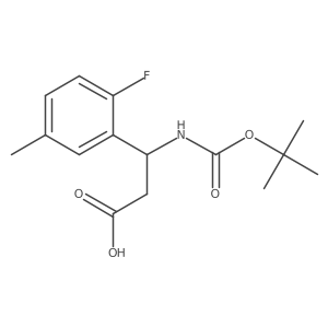 (3S)-3-{[(tert-butoxy)carbonyl]amino}-3-(2-fluoro-5-methylphenyl)propanoic acid结构式