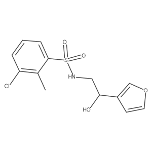 3-chloro-N-(2-(furan-3-yl)-2-hydroxyethyl)-2-methylbenzenesulfonamide结构式