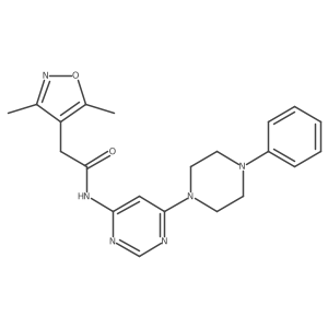 2-(3,5-dimethylisoxazol-4-yl)-N-(6-(4-phenylpiperazin-1-yl)pyrimidin-4-yl)acetamide结构式