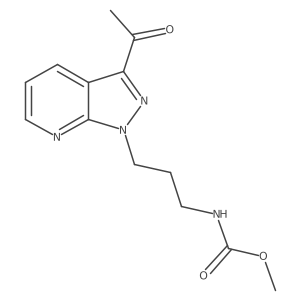 Methyl (3-(3-acetyl-1H-pyrazolo[3,4-b]pyridin-1-yl)propyl)carbamate结构式