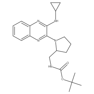 Tert-butyl ((1-(3-(cyclopropylamino)quinoxalin-2-yl)pyrrolidin-2-yl)methyl)carbamate Structure