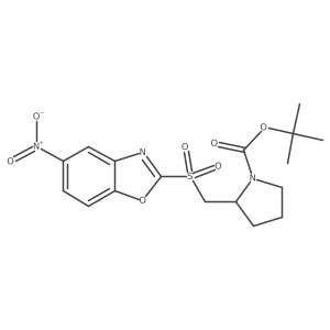 tert-Butyl 2-(((5-nitrobenzo[d]oxazol-2-yl)sulfonyl)methyl)pyrrolidine-1-carboxylate Structure