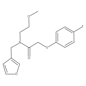 2-((4-fluorophenyl)thio)-N-(furan-3-ylmethyl)-N-(2-methoxyethyl)acetamide结构式