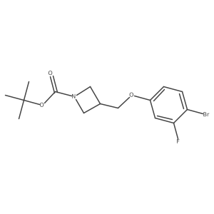 3-(4-Bromo-3-fluorophenoxymethyl)-azetidine-1-carboxylic acid tert-butyl ester结构式