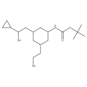Carbamic acid, N-[5-(2-cyclopropyl-2-hydroxyethyl)-1-(2-hydroxyethyl)-3-piperidinyl]-, 1,1-dimethylethyl ester Structure