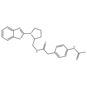 2-(4-acetamidophenyl)-N-((1-(benzo[d]oxazol-2-yl)pyrrolidin-2-yl)methyl)acetamide结构式