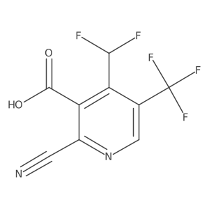 2-Cyano-4-(difluoromethyl)-5-(trifluoromethyl)nicotinic acid结构式