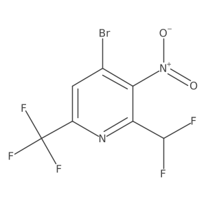 4-Bromo-2-(difluoromethyl)-3-nitro-6-(trifluoromethyl)pyridine结构式