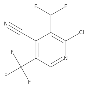 2-Chloro-3-(difluoromethyl)-5-(trifluoromethyl)isonicotinonitrile结构式