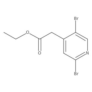 Ethyl 2,5-dibromopyridine-4-acetate结构式