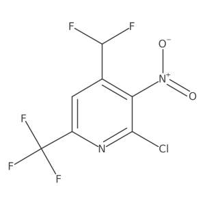 2-Chloro-4-(difluoromethyl)-3-nitro-6-(trifluoromethyl)pyridine Structure