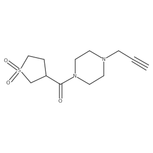 3-[4-(Prop-2-yn-1-yl)piperazine-1-carbonyl]-1lambda6-thiolane-1,1-dione Structure