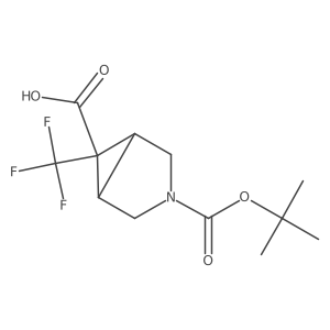 3-[(tert-Butoxy)carbonyl]-6-(trifluoromethyl)-3-azabicyclo[3.1.0]hexane-6-carboxylic acid Structure