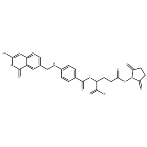 2-(4-(((2-Amino-4-hydroxypteridin-6-yl)methyl)amino)benzamido)-5-((2,5-dioxopyrrolidin-1-yl)oxy)-5-oxopentanoic acid Structure