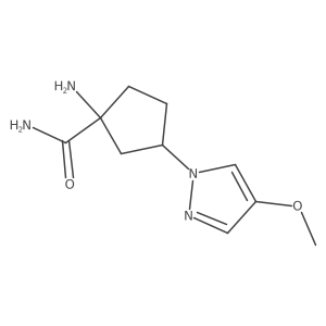 1-amino-3-(4-methoxy-1H-pyrazol-1-yl)cyclopentane-1-carboxamide结构式