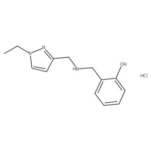 2-[[(1-Ethylpyrazol-3-yl)methylamino]methyl]phenol;hydrochloride结构式