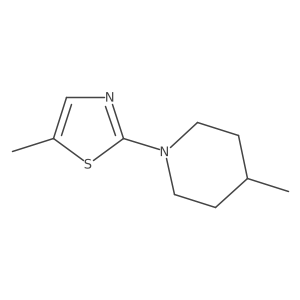 4-Methyl-1-(5-methyl-1,3-thiazol-2-yl)piperidine结构式
