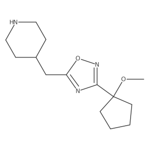 4-{[3-(1-Methoxycyclopentyl)-1,2,4-oxadiazol-5-yl]methyl}piperidine Structure